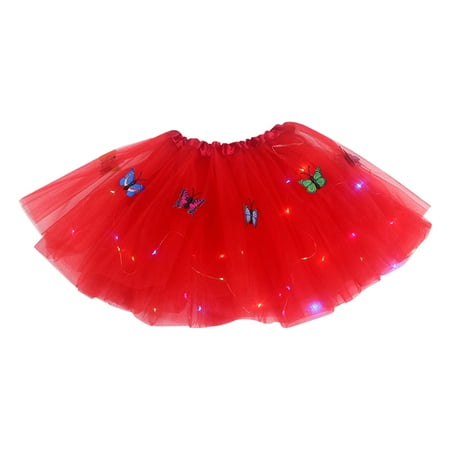 

Baby Girls Soft Fluffy Tutu Skirt Toddler Infant Shining Party Carnival Girls Mesh Tutu Butterflys LED Light Dance Princess Skirt Baby Outwear