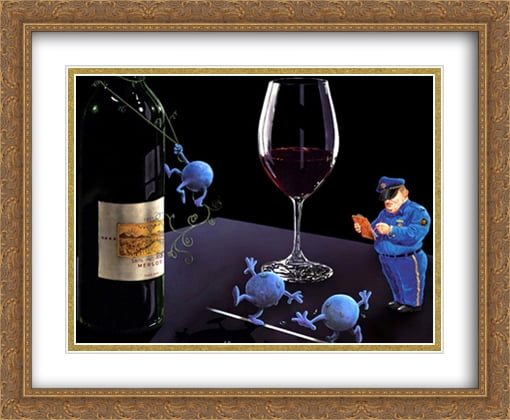 Nervous Grapes 2x Matted 34x28 Large Gold Ornate Framed Art Print by ...