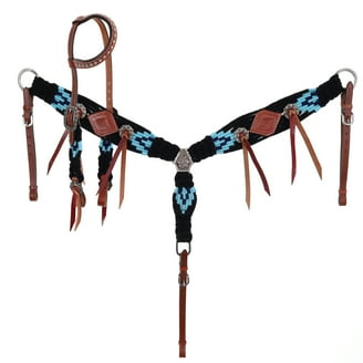 Ensemble Têtière Et Col Poitrine Showman Cowpoke Classic, Cuir Multicolore - Neuf
