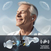 Ceretone Fusion Hearing Aids Rechargeable (OTC), Adults Hearing Amplifiers for Hearing Loss, Hearing Amplifiers with Magnetic Charging Case, Universal Fit, White
