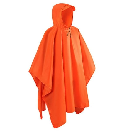 

Rain Poncho Jacket Coat Hooded Style for Women/Men/Adult with Pocket Orange