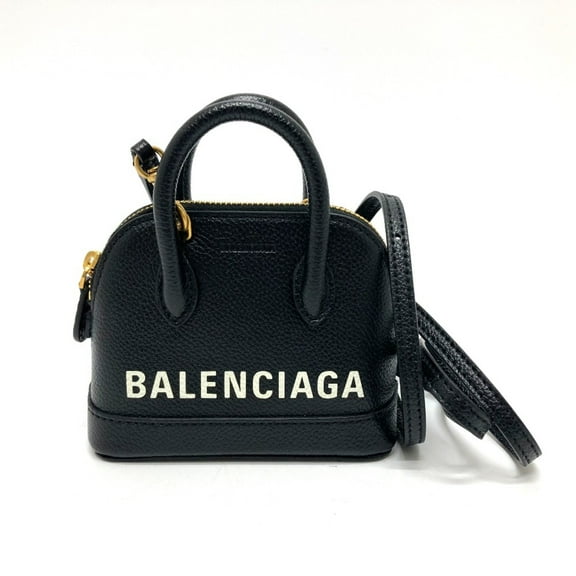 Pre-Owned Balenciaga 639756 logo Bag 2WAY Hand Bag Shoulder Bag Black GoldHardware (Good)