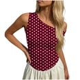thumbnail image 7 of Yertdoel Sleeveless Tops for Women Fashion Polka Dot Print Off the Shoulder Slim Fitted Tank Top Party Cozy Summer Tops Casual Shirts, 7 of 7