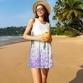 thumbnail image 3 of Yiaed Lavender and Butterfly Print Women's Sleeveless Dress, Loose Fit Summer Dress, Casual Sleeveless Dress for Women, 3 of 7