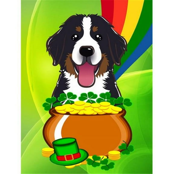 Bernese Mountain Dog St. Patricks Day Flag Garden
