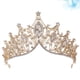 thumbnail image 3 of Corona de novia de cristal, delicada corona para el cabello, accesorio creativo para el cabello, tiara de moda para fotos para mujer y niña (dorada), 3 of 7