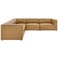 thumbnail image 3 of Modway Mingle 5-Piece Modern Faux Leather Sectional Sofa in Tan, 3 of 10