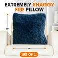 thumbnail image 3 of Cheer Collection Set of 2 Shaggy Long Hair Throw Pillows | Super Soft and Plush Faux Fur Accent Pillows - 18 x 18 inches, 3 of 5