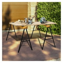 Heavy Duty Sawhorses 2 Pack - Steel Folding Saw Horse Stands - 275lbs Capacity - Portable Work Bench for DIY Projects, Construction, and Home Use