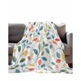 thumbnail image 2 of Flannel Fleece Throw Blanket Watercolor Spring Botanical Leaves Lightweight Soft Plush Blankets,Colorful Foliage Leaf Cozy Warm Throw Blanket for Couch Sofa Bed Car Office 40x50in, 2 of 9