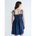 thumbnail image 3 of Free Assembly Women's Denim Pintuck Mini Dress, Sizes XS-XXL, 3 of 5
