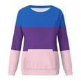 thumbnail image 6 of Sakmal Long No Hoodie Womens Sweatshirts Purple Pullover Color Block Sweatshirts Soft Fall Clothes 2025 with Pockets, 6 of 6