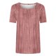 thumbnail image 3 of Tops de Manga Corta de Algodón para las Mujeres, Estampado Cuello Redondo Suéter Blusa de Moda para el Hogar Y el Uso Diario, 3 of 5