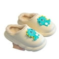 thumbnail image 3 of GJSYRH Girls Plush Slipper Cozy Winter Footwear For Girls Soft Sole Indoor Outdoor Cartoon Design Toddler Kids Clogs With Warm Comfort White 7-8 Years, 3 of 7