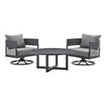 thumbnail image 1 of Armen Living Argiope 3PC Aluminum Patio Outdoor Swivel Seating Set in Dark Gray, 1 of 10