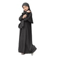 thumbnail image 3 of RXMEKW Ensemble de Robe Musulmane avec Châle pour Filles Manches Longues Col Rond Robe à Volants Tenue 2 Pcs Rose, 3 of 8