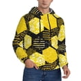 thumbnail image 2 of Naloa Geometric Pattern with Bee Men's Casual Hooded Collar Drawstring Hoodies Pullover Sweatshirts Casual Long Sleeve Shirts-X-Large, 2 of 7
