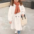 thumbnail image 4 of OGLCCG Girl's Faux Fur Long Jacket Fuzzy Fleece Open Front Long Cardigan Coat with Hood Thickened Warm Winter Fluffy Jacket with Pockets 5-14 Years, 4 of 7