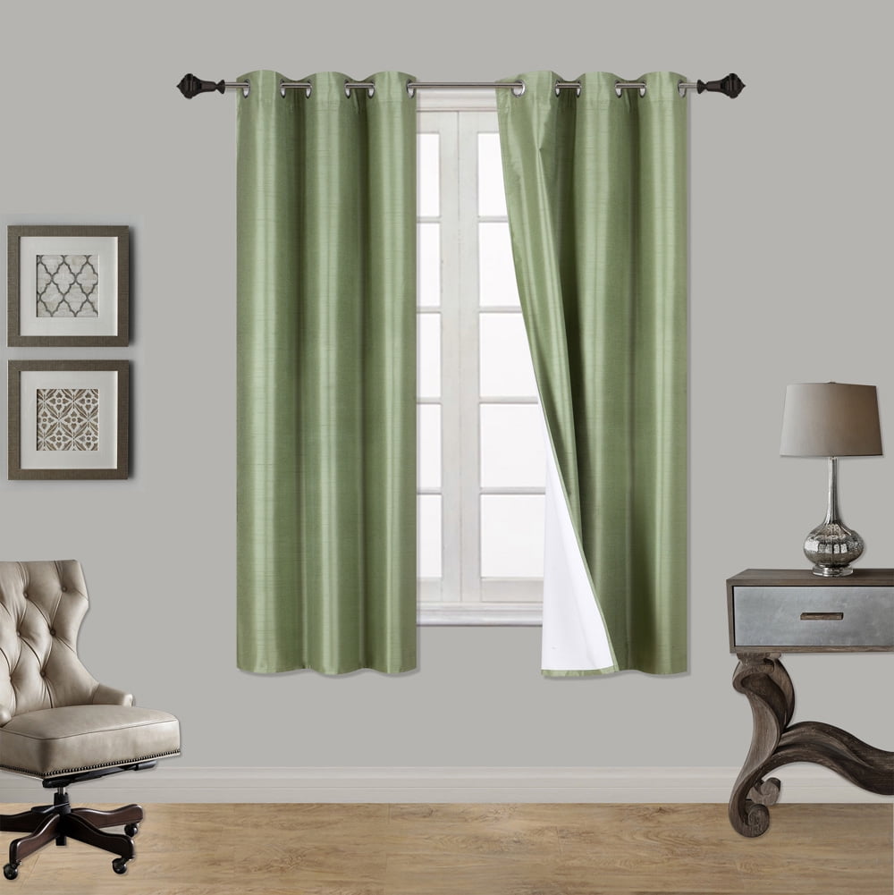 2-Piece ADAM SAGE  Blackout Lined Grommet Window Curtain Set, Two (2) Printed Thermal Panels 37' Wide x 63' Length (Each)