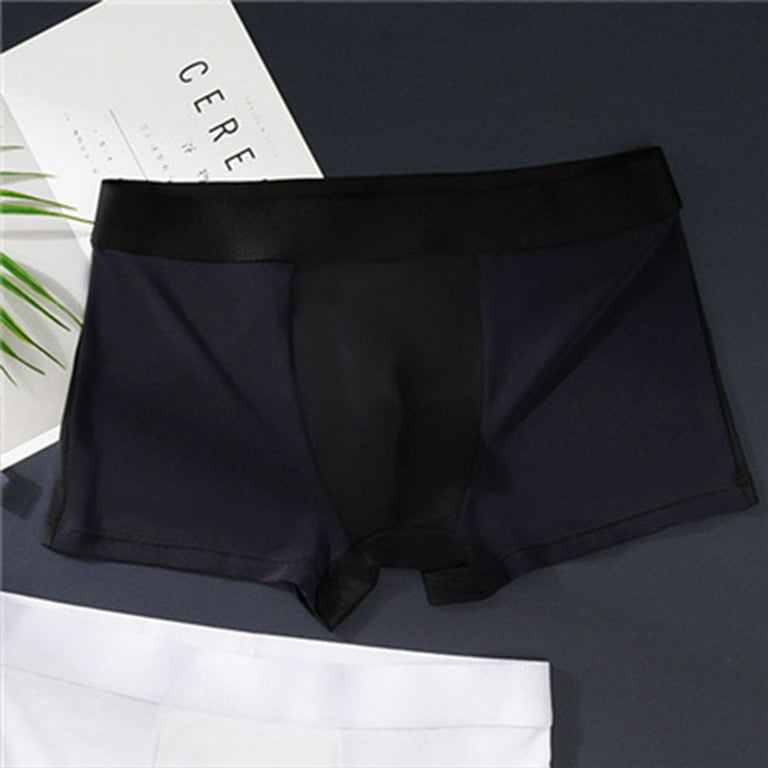 Valentine's Day Gifts for Him Meitianfacai Underwear Ice Silk Thin Style  Traceless Boxers Business Breathable Men's Summer Comfortable Boxers Mens