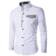 thumbnail image 1 of Camisas s Para Hombre De Vestir Camisa de manga larga de otoño para hombre, camisa de retazos con cuello puntiagudo para a la moda, Top para hombre (White, XXL), 1 of 7
