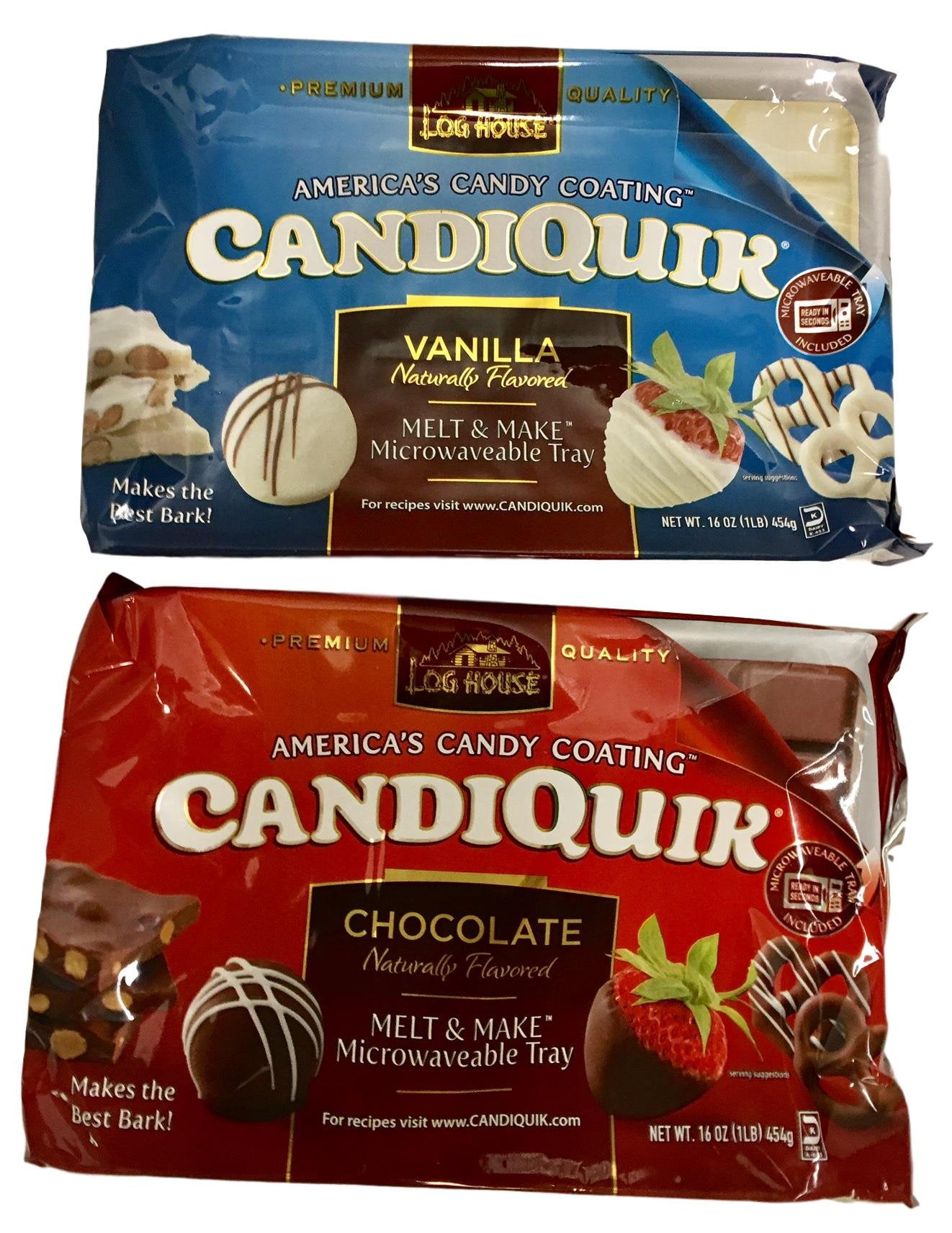 Log House Candiquik Candy Coating One Vanilla One Chocolate With Microwavable Trays Holiday Christmas Baking Supplies Walmart