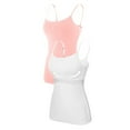 thumbnail image 3 of Ruyang Women's Cotton Camisole Shelf Bra Spaghetti Straps Tank Top with Built in Padded Bra Vest Sleeveless Layer Top 2 Packs, 3 of 3