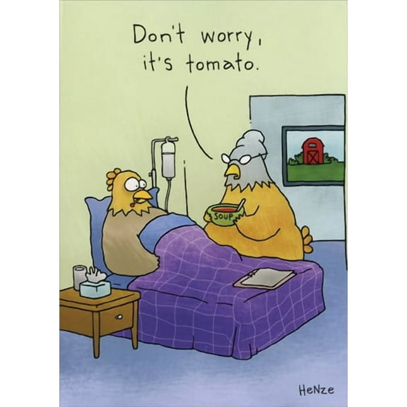 Oatmeal Studios Tomato Soup Funny / Humorous Get Well Card