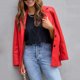 thumbnail image 4 of Pntutb Mujeres Casual Manga Larga Sólido Turndown Collar Botones Moda Abrigo Rollbacks Pntutb Pntutb-2852, 4 of 6