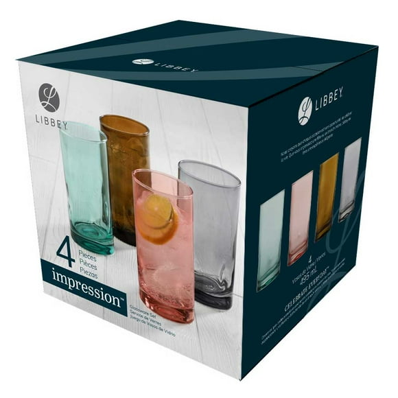 Ensemble de verres cooler Impressions Colours Libbey, 4 pièces