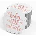 thumbnail image 4 of Inkdotpot Pack Of 50 Baby It's Cold Outside Baby Shower Favor Paper Tags Craft Real Rose Gold Foil Hang Tags, 4 of 7