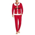 thumbnail image 3 of Renewold Men's Pajamas Sets Long Sleeve Lounge Sets Sleepwear Casual Two Piece Pjs with Pockets Christmas Gingerbread Man Elf Pullover Tracksuit Size 3XL, 3 of 5
