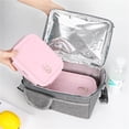 thumbnail image 6 of 1pcs Lunch Bag Reusable Insulated Thermal Bag Women Men Multifunctional Cooler and Warm Keeping Lunch Box Lunch Bag, Black, 6 of 7
