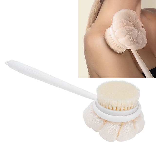 Cepillo de Ducha, Exfoliacia de DePurador de Doble Lado de Doble Lado Con 2 Cabezales de Reemplazo para El Pie de la Pierna
