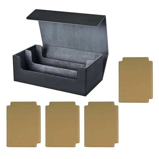 Bunblic Card Deck Box Can Holds 1200+ Cards Display Premium Sturdy Game Card Storage Black Gray Khaki