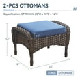 thumbnail image 2 of Giantfurnni Outdoor Patio Ottomans Set of 2, All Weather Rattan Wicker Footstool Footrest Seat with Removable Cushions, 2 of 6