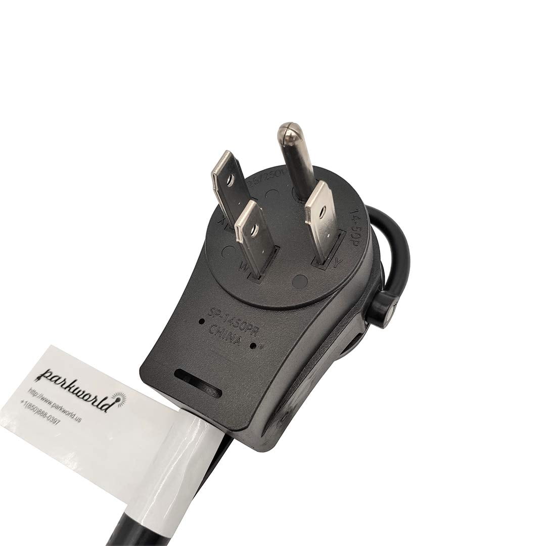 Parkworld 62053 RV 50A Splitter Adapter Cord 14-50P to 14-50R & 6-20R (T-Blade) A/C 3-Prong 20A 250V Female (1.5FT)
