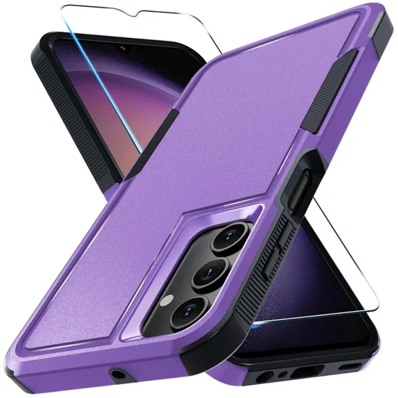 Starshop Samsung Galaxy A17 5G Case Phone Cover Shockproof Case With Glass Screen - Purple