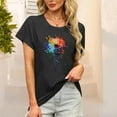 thumbnail image 2 of Women's Graphic T-Shirt Dandelion Printed Tees Nature Hiking Adventure Outdoor Summer Short Sleeves Casual Tees Tops, 2 of 6