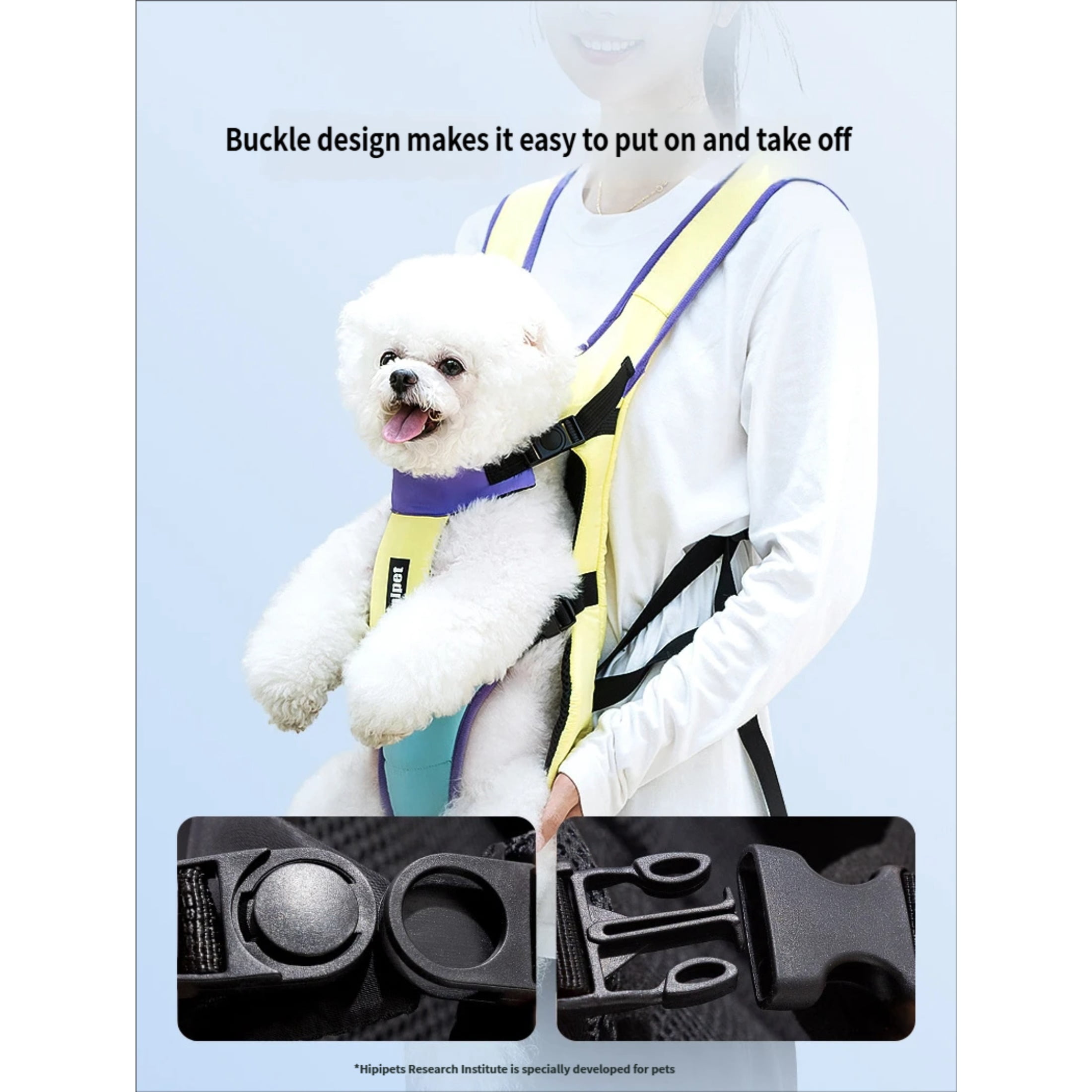 OUCLEYE Pet Front Carrier Backpack, Legs Out, Adjustable Breathable Mesh Waterproof Bag for Hiking Travel Outdoor by Hipipet