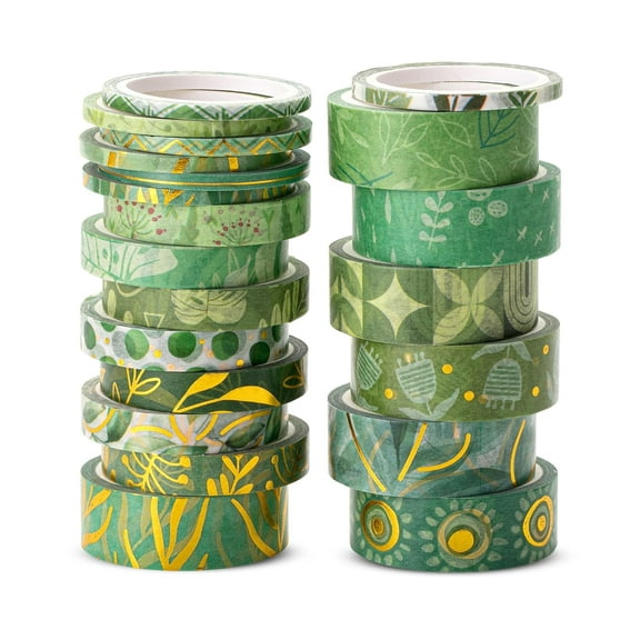 Mr. Pen- Washi Tape Set, 21 Rolls, Greenery Summer Design, Decorative Tapes with a Tape Measure