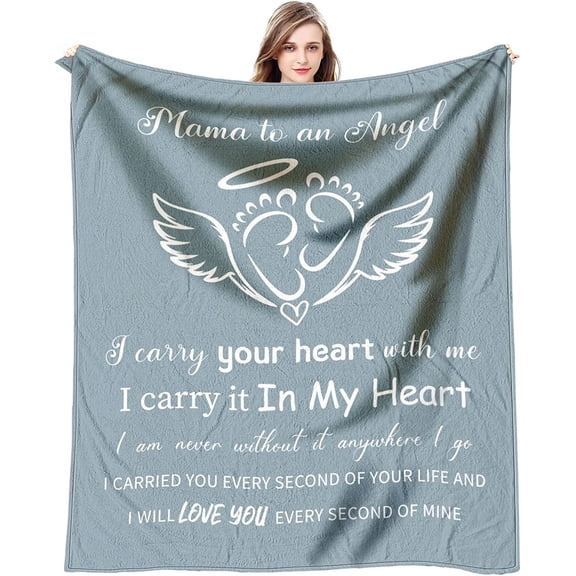 DAJU Miscarriage Gifts for Mothers Loss of Baby Sympathy Gifts Miscarriage Memorial Gifts for Parents Infant Loss Gifts for Mom Angel Baby Memorial Gift Throw Blanket(50*60inch)