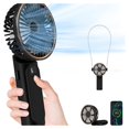 thumbnail image 2 of Yoofe Portable Handheld Fan, [Up to 4-18 Working Hours] 180° Foldable Personal Fans, USB Rechargeable Mini Hand Fan for Travel/Summer/Outdoor/Office, 6 Speeds Adjustable, LED Display,Black, 2 of 6