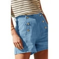 thumbnail image 3 of Loose Retro Double Breasted Women's High Waisted Casual Summer Denim Shorts with Pockets, 3 of 6