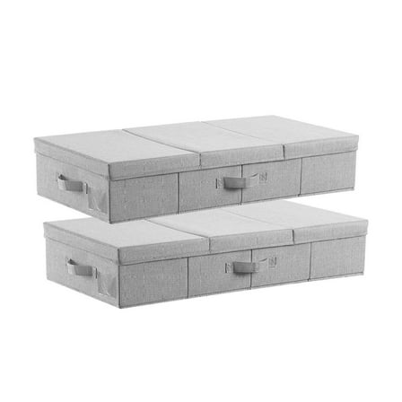 Under Bed Storage Containers with Lids, 31.7 x 15.9 x 6.1 Inch, 48L - 2 Pack