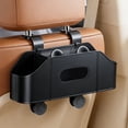thumbnail image 4 of Multifunctional Car Back Seat Organizer with Cup Holder and Tissue Box - 3-in-1 Backseat Storage Box with Bin & Hooks for Sedan, SUV, and Truck to Hold Phones, Snacks, Drinks, and Bags, 4 of 7