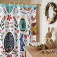 thumbnail image 6 of Easter Shower Curtain Easter Eggs Bunny Shower Curtains for Bathroom Decor, Waterproof Polyester Shower Curtain Set with Hooks, Extra Long 72" x 78" Rabbit Floral Leaves Love Heart, 6 of 9