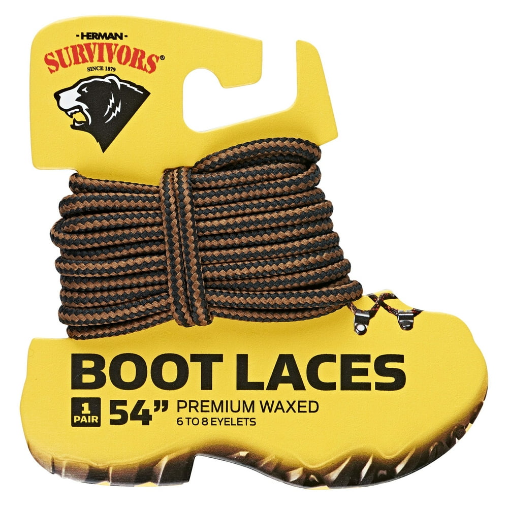 Herman Survivors Waxed Brown Boot Laces, 54"