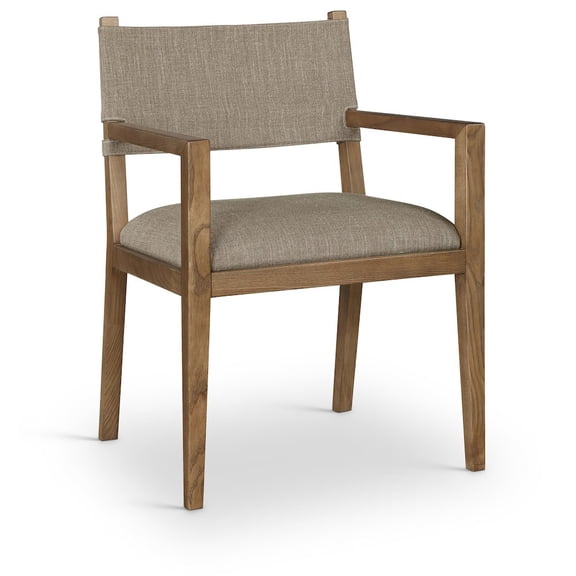 Meridian Furniture Avon Brown Linen Textured Fabric Dining Arm Chair
