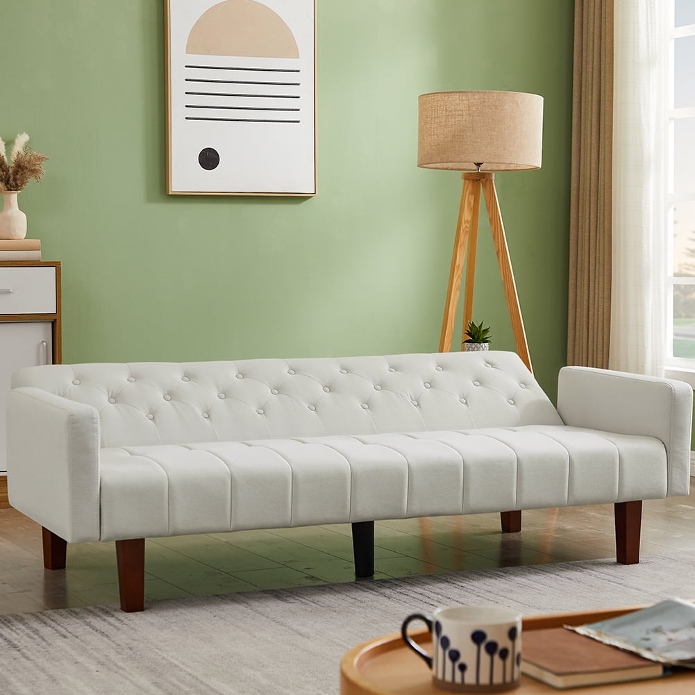 Resenkos 75" Linen Fabric Sleeper Sofa Bed Convertible Loveseat Futon Folding Sleeper Sofa Bed Beige Resenkos 75" Linen Fabric Sleeper Sofa Bed Convertible Loveseat Futon Folding Sleeper Sofa Bed Beige